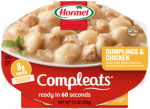 HORMEL COMPLEATS DUMPLINGS & CHICKEN 7.5oz @ .28 WALMART HORMEL COMPLEATS DUMPLINGS & CHICKEN