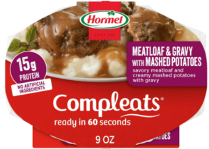 HORMEL COMPLEATS MEATLOAF & GRAVY W. MASHED POTATOES