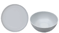 MS PLASTIC REUSABLE CEREAL BOWL & PLATE SET GRAY