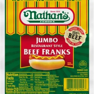 NATHAN'S JUMBO BEEF FRANKS