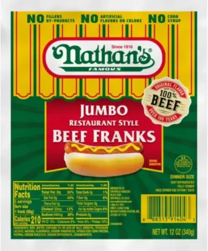 NATHANS JUMBO BEEF FRANKS 12oz @ .46 WALMART NATHAN'S JUMBO BEEF FRANKS