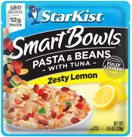 STARKIST SMART BOWLS PASTA & BEANS W. TUNA - ZESTY LEMON