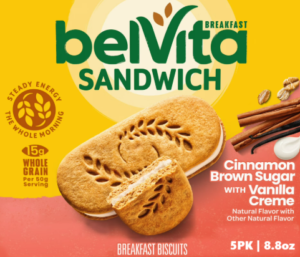 BELVITA SANDWICH CINNAMON BROWN SUGAR W. VANILLA CREAM  5PK