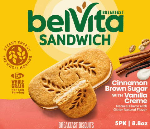 BELVITA SANDWICH CINNAMON BROWN SUGAR W. VANILLA CREAM  5PK
