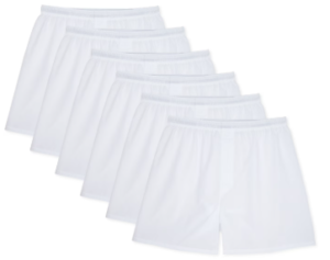WHITE HANES BOXER 6PK / JOCKEY BOXER BRIEFS 4PK