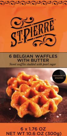 ST. PIERRE BELGIAN WAFFLES W. BUTTER 6PK 10.6oz @ .12 WALMART ST. PIERRE BELGIAN WAFFLES W. BUTTER 6PK