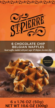 ST. PIERRE CHOCOLATE CHIP BELGIAN WAFFLES 10.76oz @ .98 INGLES ST. PIERRE BELGIAN WAFFLES W. CHOCOLATE CHIPS 6PK
