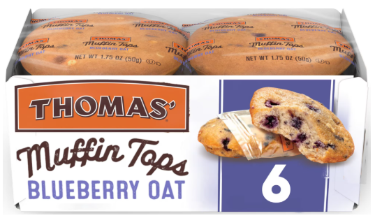 THOMAS MUFFIN TOPS - BLUEBERRY OAT 6PK