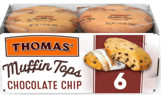 THOMAS MUFFIN TOPS - CHOCOLATE CHIP 6PK