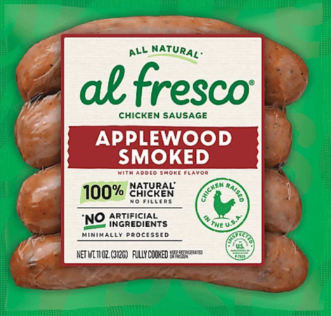 AL FRESCO JUMBO APPLEWOOD SMOKED CHICKEN SAUSAGE