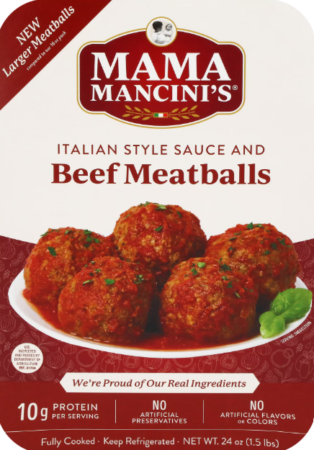 MAMA MANCINI'S BEEF MEATBALLS  W. ITALIAN SAUCE 1.5LBS