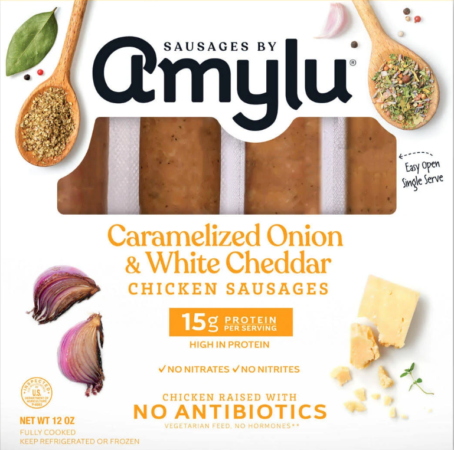 AMYLU CARAMELIZED ONION & WHITE CHEDDAR CHICKEN SAUSAGES