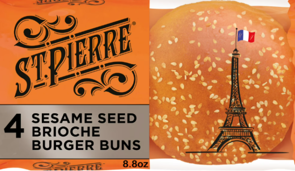 ST. PIERRE SESAME BRIOCHE BURGER BUNS 4PK