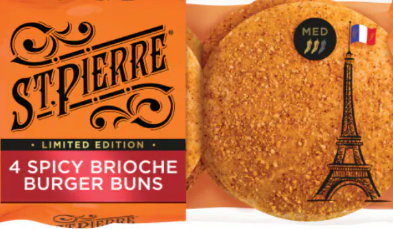 ST. PIERRE SPICY BRIOCHE BURGER BUNS 4PK